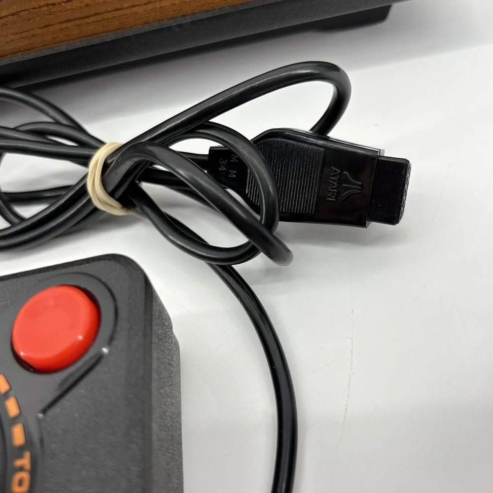 Atari 2600A 4-Switch Gaming Console System with Game Lot 19 Games Read Ds!